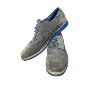 Steve Madden Men's Blue Grey Leather Suede Leather Casual Driving Shoes Size 16